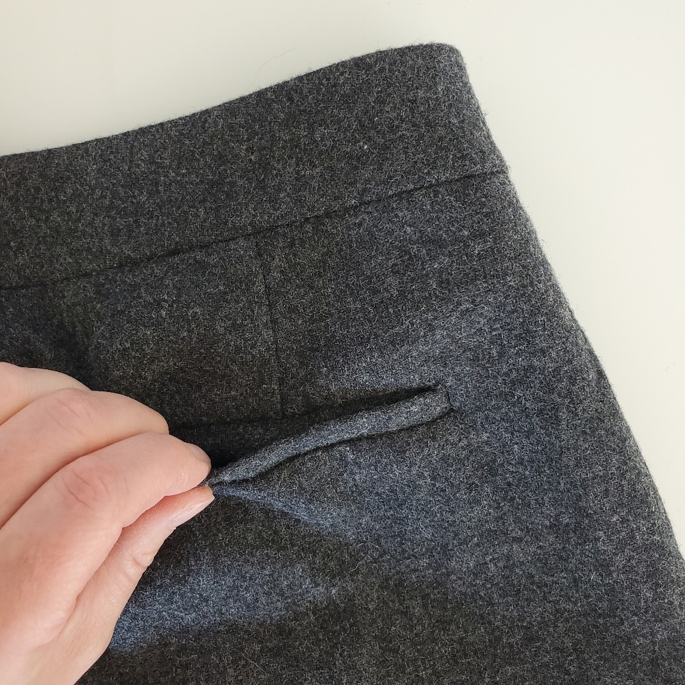 Kate Spade 0 Saturday Pleated Pants Officewear Speckled Dark Grey Wool Trousers - Picture 10 of 16